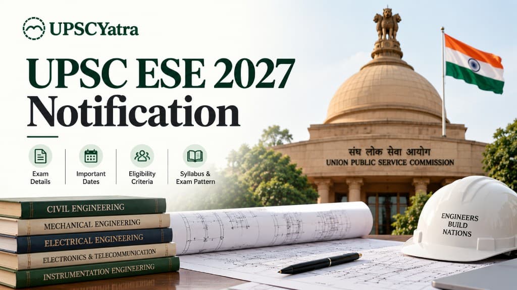 UPSC ESE 2027 Notification Today: Application Dates, Eligibility and Prelims Schedule