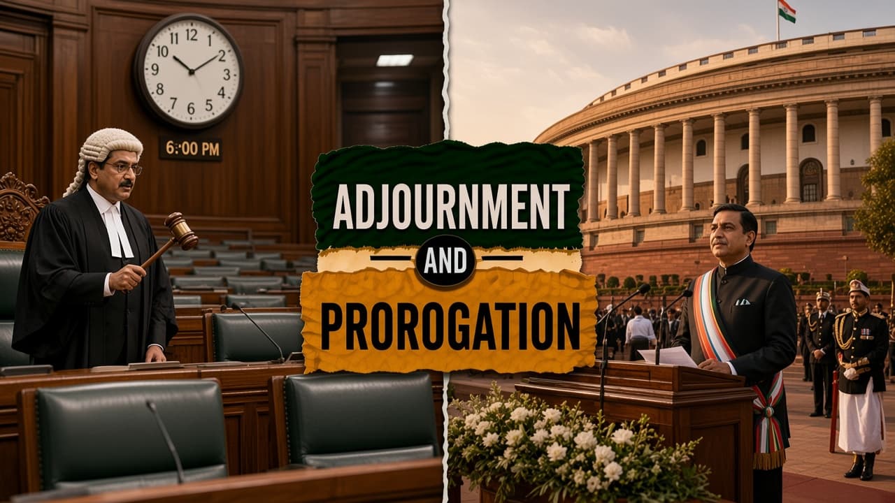 Difference between adjournment and prorogation