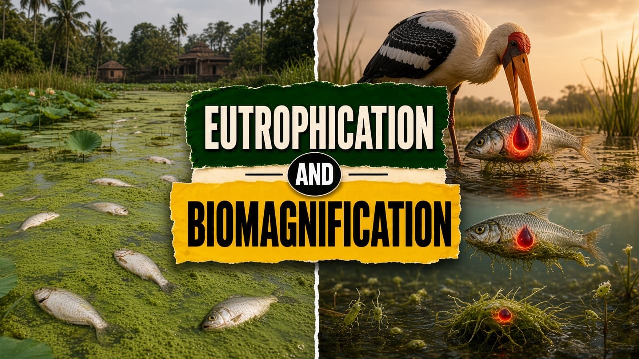 Difference between eutrophication and biomagnification