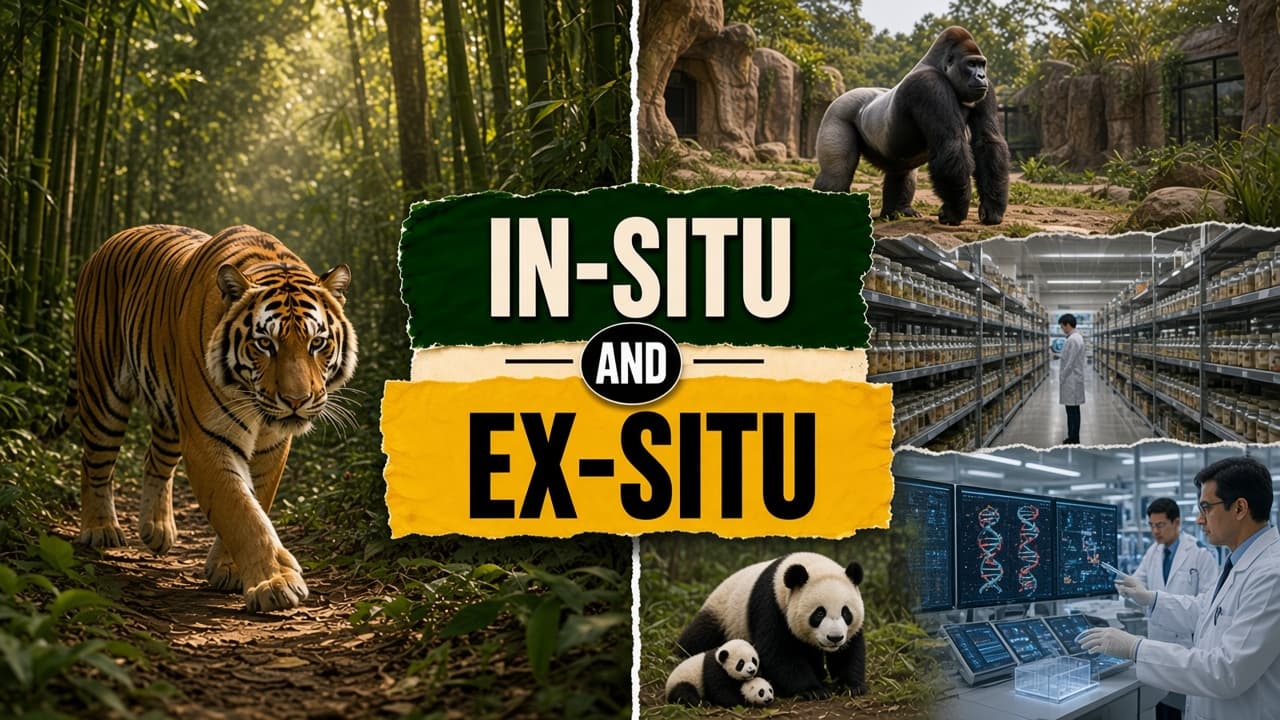 Difference between in-situ conservation and ex-situ conservation