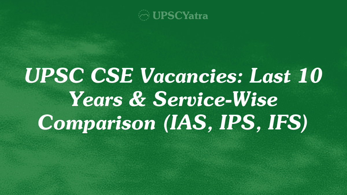 UPSC CSE Vacancies: Last 10 Years & Service-Wise Comparison (IAS, IPS, IFS)