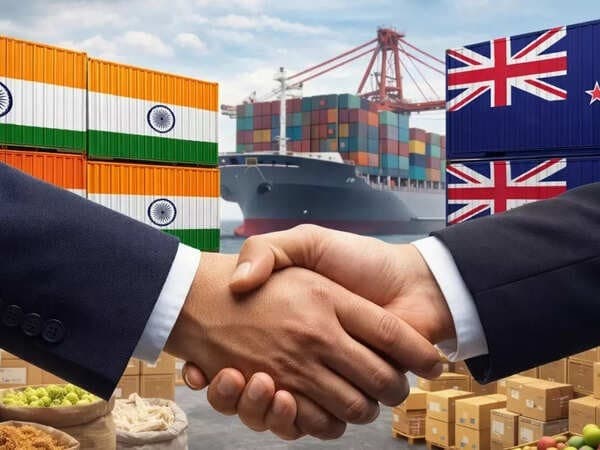 Container port and cargo cranes illustrating India global trade and free trade agreements for UPSC economy