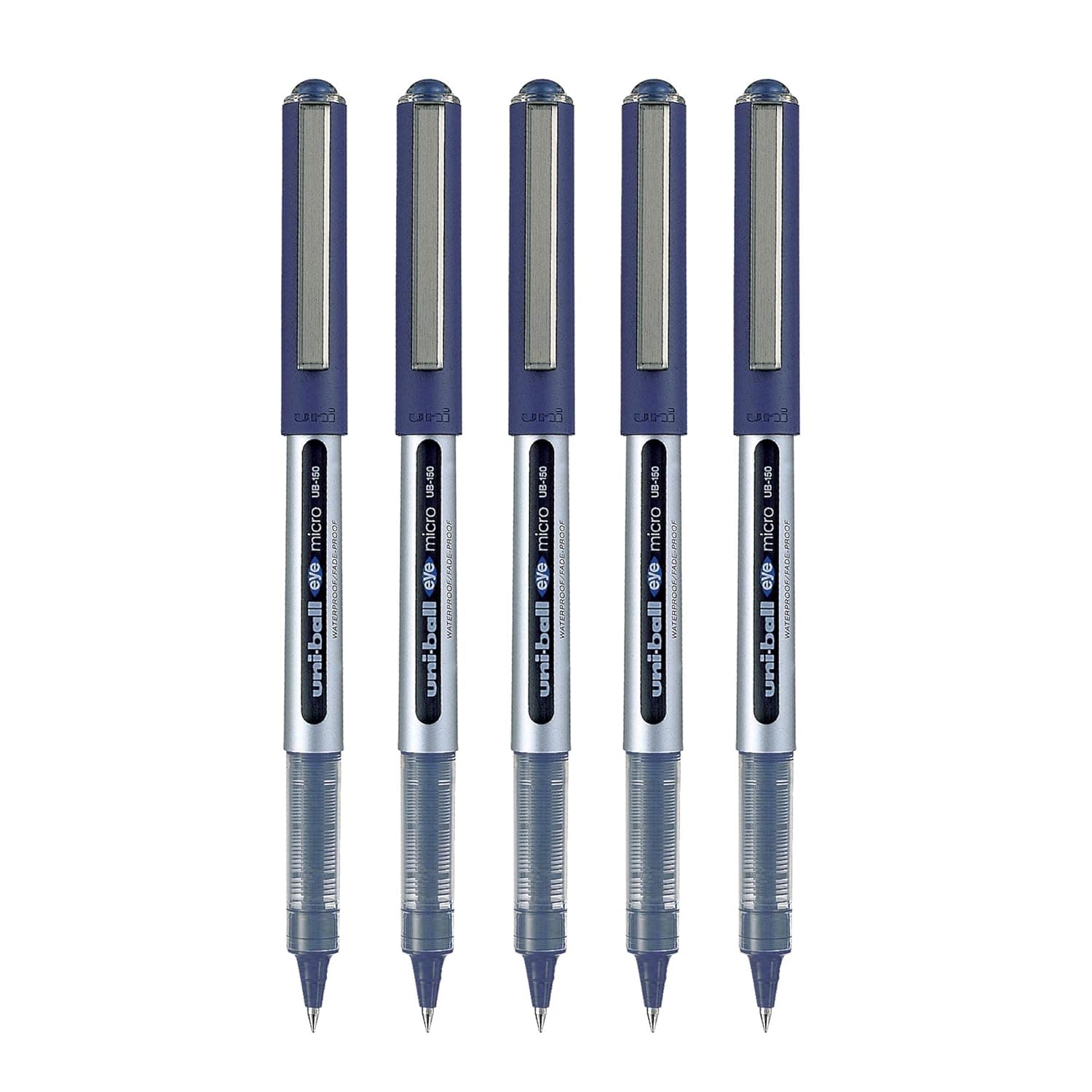uni-ball Eye UB150 0.5mm Roller Ball Pen | Blue Ink, Pack of 5